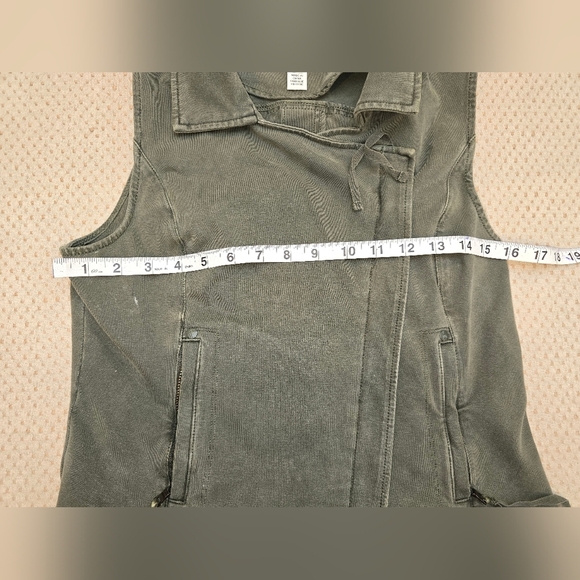 Anthropologie Marrakech Women's Small Green Moto Vest Zip Front - Picture 9 of 11